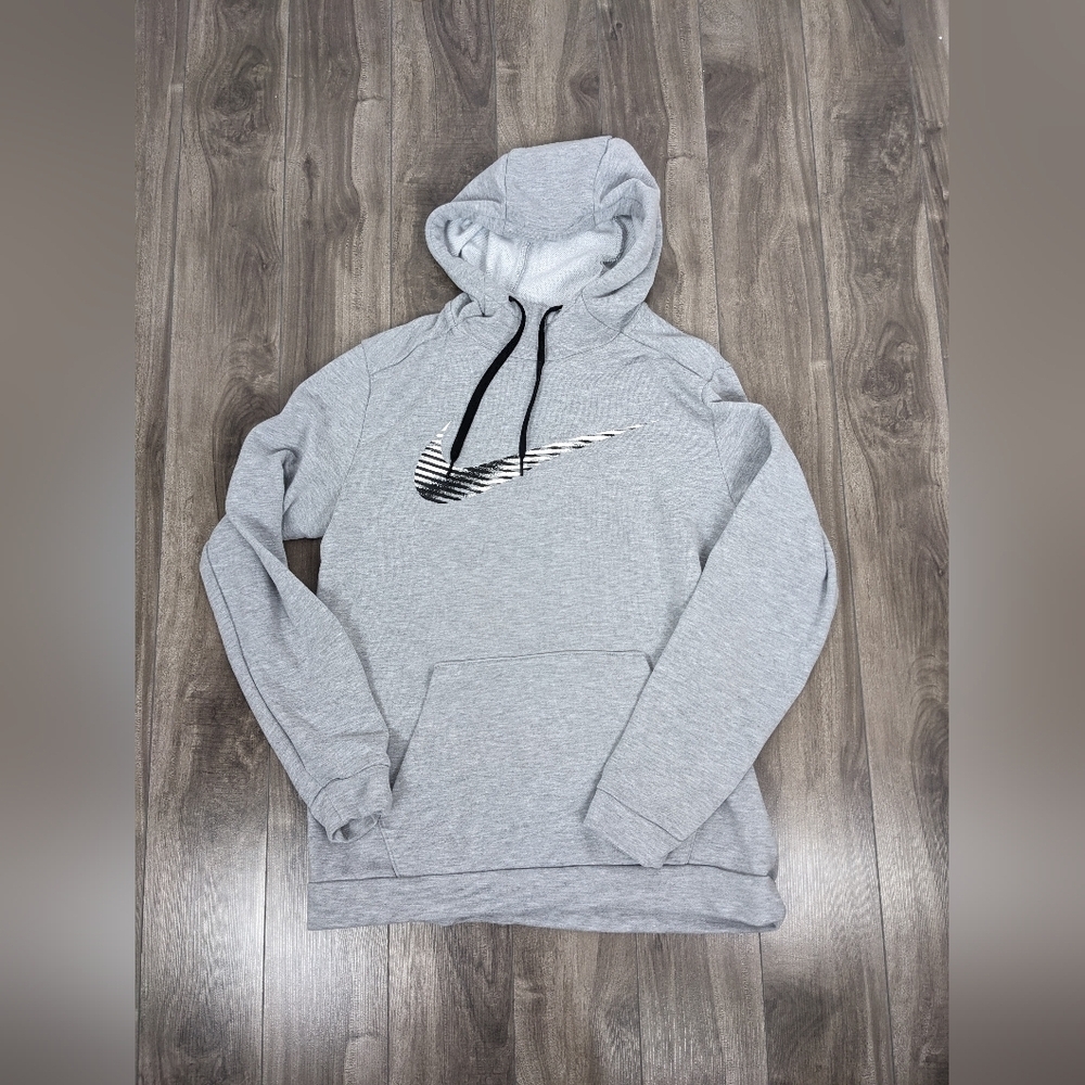 Men's Nike Dri Fit Pullover Training Hoodie Gray Size Medium
